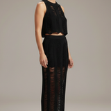 Damen Zweiteiliges Set mit Crop Top und Rock mit seitlichem Schlitz