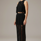 Damen Zweiteiliges Set mit Crop Top und Rock mit seitlichem Schlitz