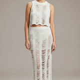 Damen Zweiteiliges Set mit Crop Top und Rock mit seitlichem Schlitz