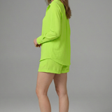 Damen Zweiteiliges Set mit Langarmhemd und Shorts