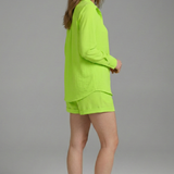 Damen Zweiteiliges Set mit Langarmhemd und Shorts