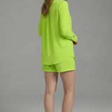 Damen Zweiteiliges Set mit Langarmhemd und Shorts
