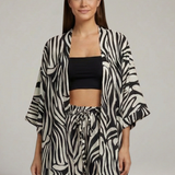 Damen Zweiteiliges Set mit offener Jacke und Shorts