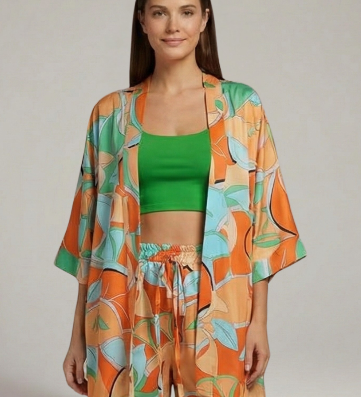 Damen Zweiteiliges Set mit offener Jacke und Shorts