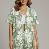 Damen Zweiteiliges Set mit Offenem Vorderteil und Shorts