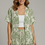 Damen Zweiteiliges Set mit Offenem Vorderteil und Shorts