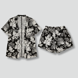 Damen Zweiteiliges Set mit Offenem Vorderteil und Shorts