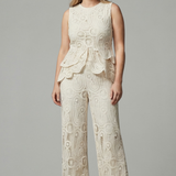 Damen Zweiteiliges Set mit Durchbrüchen und Asymmetrischem Design