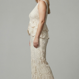 Damen Zweiteiliges Set mit Durchbrüchen und Asymmetrischem Design