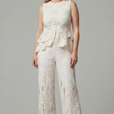 Damen Zweiteiliges Set mit Durchbrüchen und Asymmetrischem Design