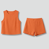 Damen Zweiteiliges Set mit Ärmellosem Top und Shorts