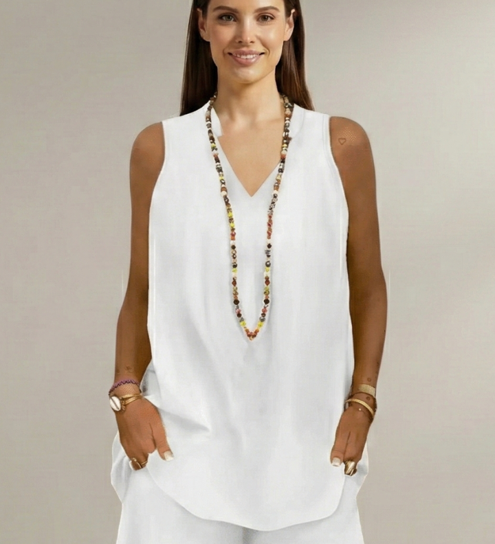 Damen Zweiteiliges Set mit ärmelloser Tunika und Shorts