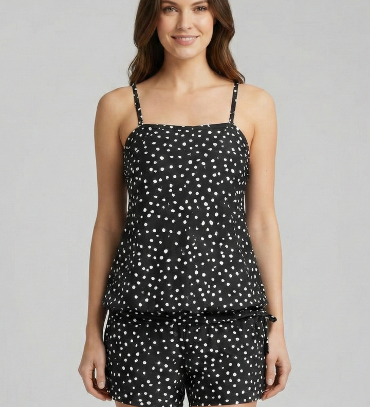 Damen Zweiteiliges Set mit Spaghetti-Trägern und Shorts mit Kordelzug