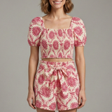Damen Zweiteiliges Set mit Quadrat-Ausschnitt Top und Shorts