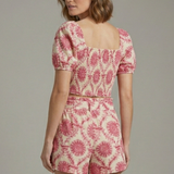 Damen Zweiteiliges Set mit Quadrat-Ausschnitt Top und Shorts