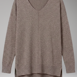 Damen V-Ausschnitt Strukturstrickpullover mit Chevron-Muster und langen Ärmeln
