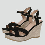 Damen Wedge Sandalen mit Schnallenriemen und gepolstertem Fußbett
