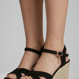 Damen Wedge Sandalen mit Schnallenriemen und gepolstertem Fußbett