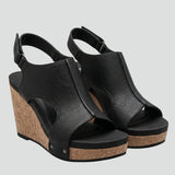 Damen Wedge Sandalen mit konturiertem Fußbett und verstellbaren Riemen