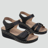 Damen Wedge Sandalen mit gepolstertem Fußbett und verstellbarem Riemen
