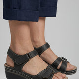 Damen Wedge Sandalen mit gepolstertem Fußbett und verstellbarem Riemen