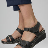 Damen Wedge Sandalen mit gepolstertem Fußbett und verstellbarem Riemen