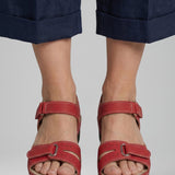 Damen Wedge Sandalen mit gepolstertem Fußbett und verstellbarem Riemen