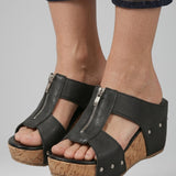 Damen Wedge Sandalen mit gepolsterter Innensohle und Reißverschluss