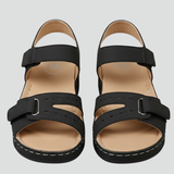 Damen Wedge Sandalen mit Klettverschluss und Offenem Zehenbereich