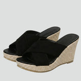 Damen Wedge Sandalen mit Riemen-Obermaterial und gepolsterter Innensohle