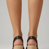 Damen Wedge Sandalen mit Geflochtener Sohle und Knöchelriemen