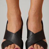 Damen Wedge Sandalen mit Geflochtener Sohle und Knöchelriemen