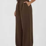 Damenweite Beinhosen mit Bindegürtel und hoher Taille