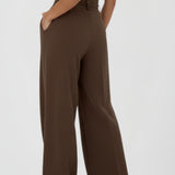 Damenweite Beinhosen mit Bindegürtel und hoher Taille