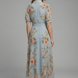 Damen Wickelkleid mit V-Ausschnitt und Taillenknoten