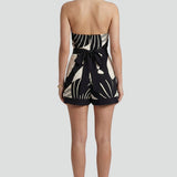 Damen Wickel-Minikleid mit Halterneck und Bindegürtel