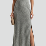 Maxikleid für Damen mit Hohem Bund und Seitenschlitz