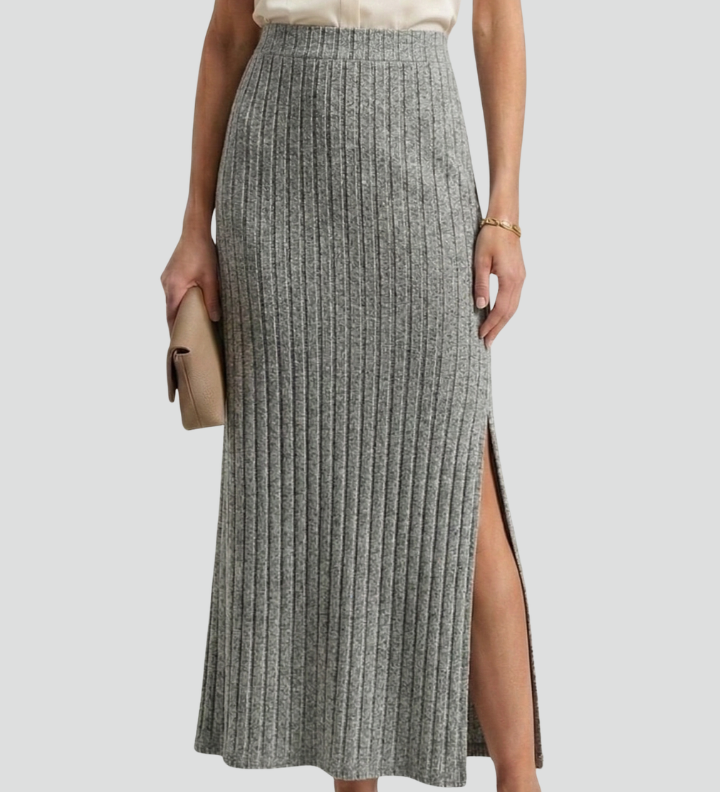Maxikleid für Damen mit Hohem Bund und Seitenschlitz