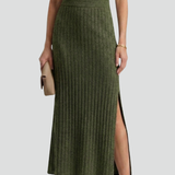 Maxikleid für Damen mit Hohem Bund und Seitenschlitz
