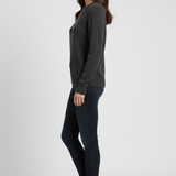 Damen Strickpullover mit Rundhalsausschnitt und geripptem Saum