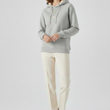 Damen Pullover Hoodie mit Sherpa-Futter und gerippten Bündchen