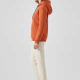 Damen Pullover Hoodie mit Sherpa-Futter und gerippten Bündchen