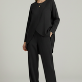 Damen Hemd- und Hosen-Set mit langen Ärmeln und geradem Bein Design