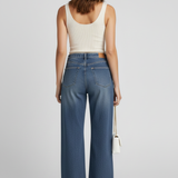 Damen Weite Jeans mit Taschen und Fleece-Futter