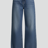 Damen Weite Jeans mit Taschen und Fleece-Futter