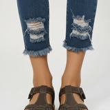 Damen Retro Riemensandalen mit Schnallenverschluss