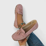 Damen Leder Slipper mit Mokassin-Stitch Detail für den Alltag