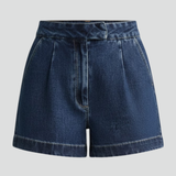 Hochgeschnittene Denim-Shorts mit umgeschlagenem Saum für Frauen