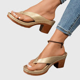 Damen Orthopädische Sandalen mit Mittelhohem Absatz für den Sommer