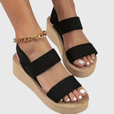 Damen Orthopädische Plateausandalen mit zwei breiten Vorderträgern für den Sommer